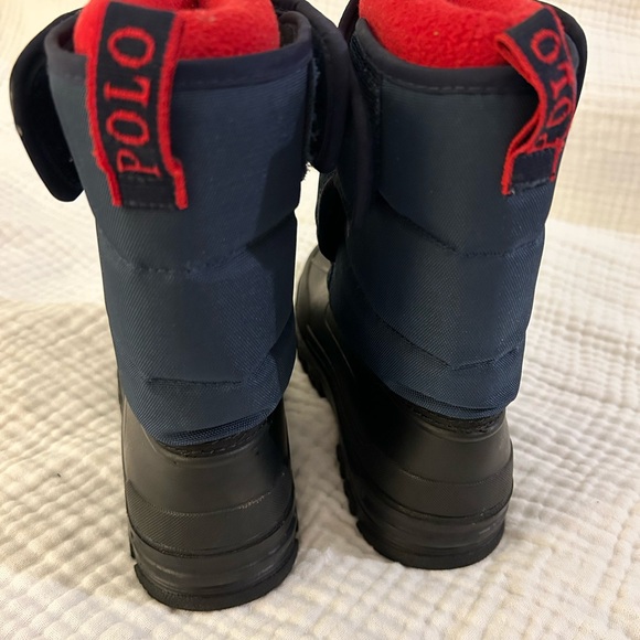 Polo RALPH LAUREN Snow boots US size 2 BOYS Navy, red lining, black rubber soles - Picture 4 of 13